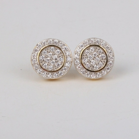 Iced Out Custom Round Studded Earrings - Picture 3 of 5
